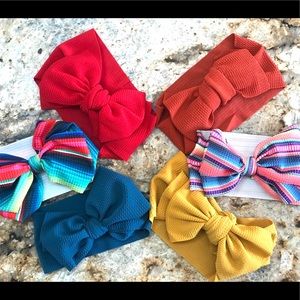 Serape Big Bow Headband, Stretchy Wide Toddler Bow